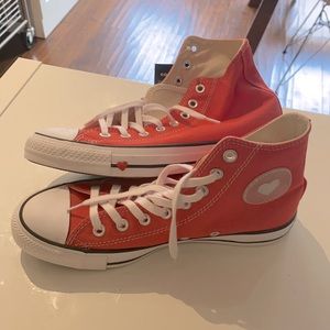 Red Converse with Heart Details